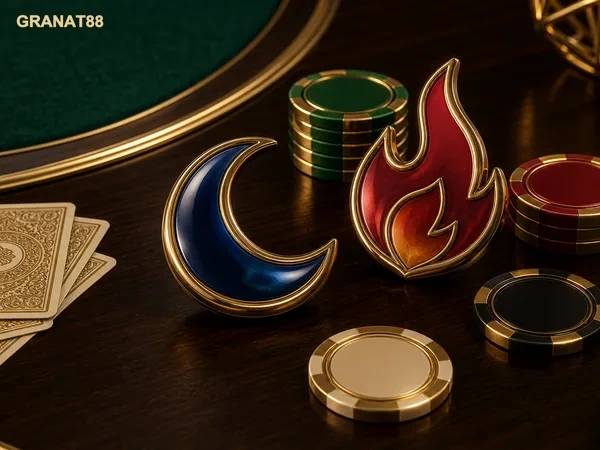 Tampilan kartu dan pilihan strategi European Blackjack